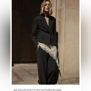 Zara ZW COLLECTION FITTED TEXTURED BLAZER